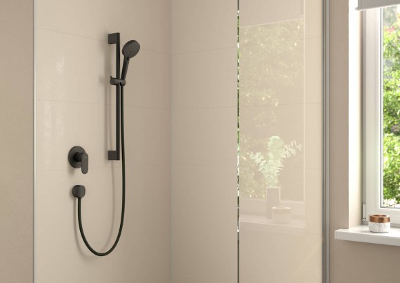 Смеситель для душа скрытого монтажа Hansgrohe Vernis Blend, чёрный матовый 71649670 Смеситель для душа скрытого монтажа Hansgrohe Vernis Blend, чёрный матовый 71649670