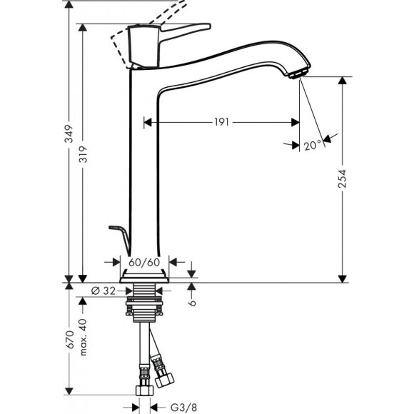 Смеситель hansgrohe Metropol Classic для раковины 31303000 Смеситель hansgrohe Metropol Classic для раковины 31303000