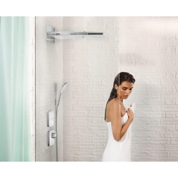 Термостат hansgrohe ShowerSelect Highfow для душа с отдельным выводом для ручного душа, стеклянный 15735400 Термостат hansgrohe ShowerSelect Highfow для душа с отдельным выводом для ручного душа, стеклянный 15735400